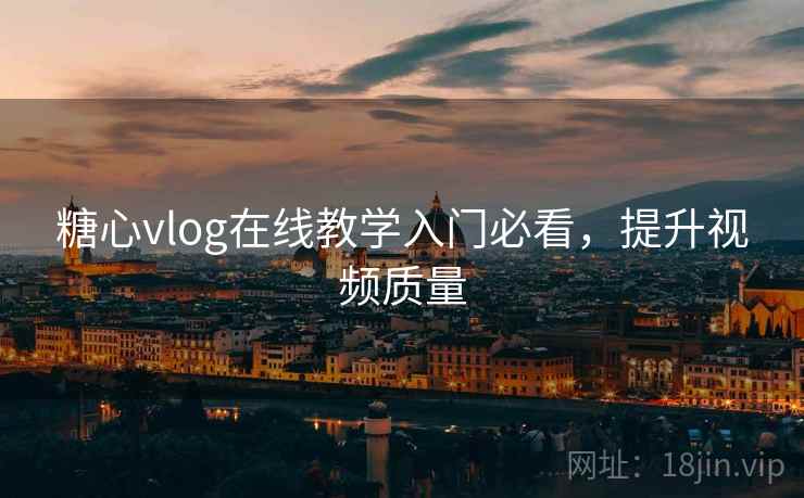 糖心vlog在线教学入门必看,提升视频质量
